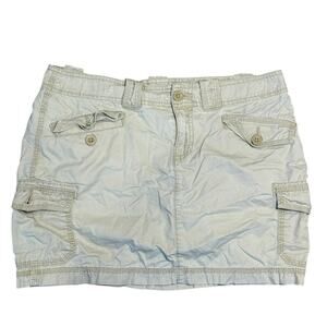 Y2K Vintage Gap Surplus Mini Skirt Women 6 Micro Cargo‎ Utility Khaki Beige Tan